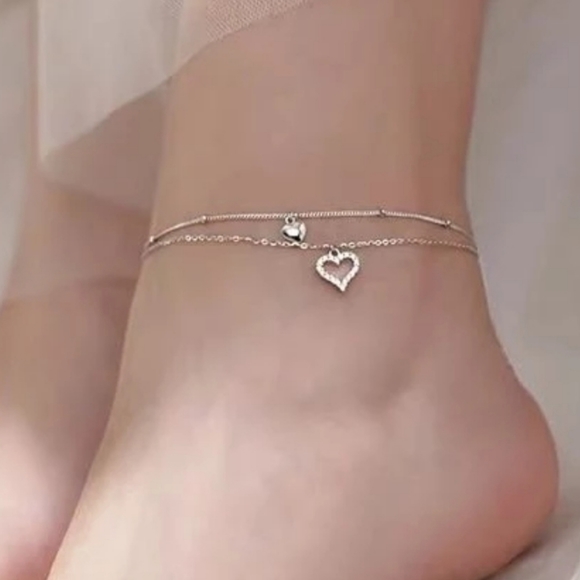 Double Strand 4mm CZ Charm Anklet main image 0